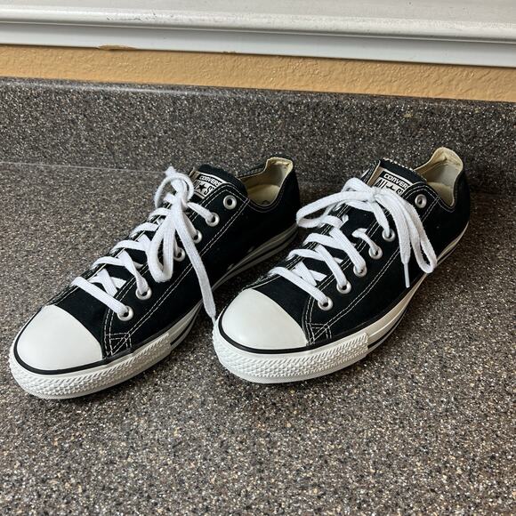Converse All Star Low Top Black Canvas Shoes Men's 10 Lace Up Sneaker Women's 12 - Picture 3 of 11